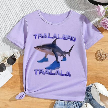 Cool Kawaii Italian Brainrot T-Shirt Kids Cartoon Anime Print Clothes Round Neck Basic Boys Tops Absorbent Casual Shirts Gift