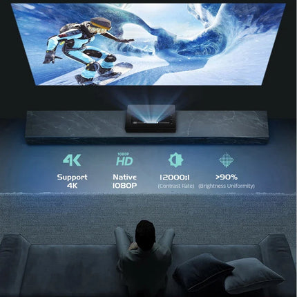 New Arrival Full HD 1080P Portable Home Theater Video Education Projector DLP Support 4K UST Ultra Short Throw Laser Projector