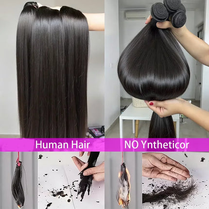 28 28 30Inch Bone Straight Human Hair Weave Bundles Brazilian Virgin Unprocessed Raw Human Hair Extension 3 4 Bundles Wef