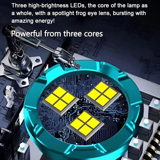 High Power LED Flashlight Torch Ultra Powerful LED Flashlight Built-in Battery Portable Outdoor Flash Light for Kids Exploring