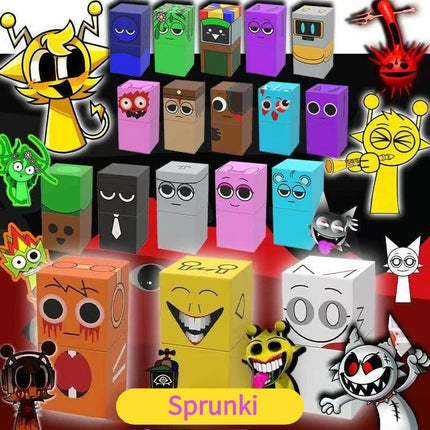 Sprunki Magnetic Building Block Toys Set Cube Box DIY Sensory Puzzle Building Children's Educational Toy Collection Model Gift