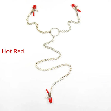 Sexy flirt Nipple Clamps Labia Breast Nipple Clamps With Chain Clips Slave Bdsm Fetish Erotic Toys Sex Tool For women Adult Game