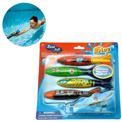 New Summer Torpedo Rocket Throwing Toy Funny Swimming Pool Diving Game Toys Children Underwater Dive Toy #CS