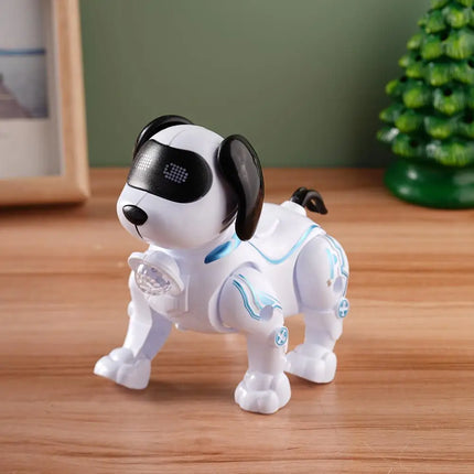 Bestselling Musical Dancing Robot Dog for Street Vending Wholesale Flashlight Walking Electronic Pet Toy, Built-in Melodies