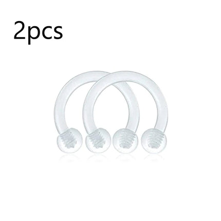 WKOUD Piercing Retainer Clear Bioflex Flexible Nose Tongue Eyebrow Tragus Navel Belly Nipple Barbell Lip Labret Stud Retainer