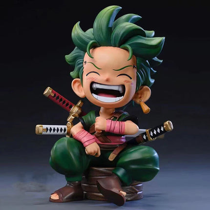 13cm Anime One Piece Action Figures Q Version Sitting Boxed Figurines Doll Luffy Zoro Sanji Trendy Car Ornaments Gifts Toys