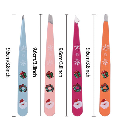 Christmas Multicolor Tweezers High Precision Stainless Steel Eyebrow Tweezers for Facial Hair Eyebrow Grooming Ingrown for Gift