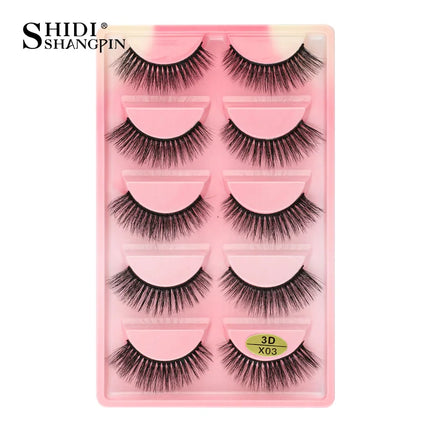 3/5 Pairs Hot Sale Natural Long 3D Mink Lashes Soft Short Faux Cils Handmade Fake Lashes Makeup Tool Eyelash Extension maquiagem