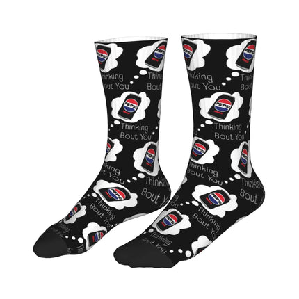 Thinking Bout You Pepsi Max Sports Socks Sweat Absorbing Stockings All Season Long Socks for Man's Woman's Christmas Gifts
