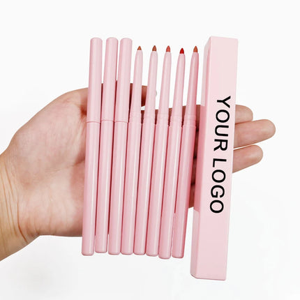 15colors Custom Bulk Lipliner Private Label Pink Package Vegan Lipstick Waterproof Rotating Multi-functional Lip Liner Makeup