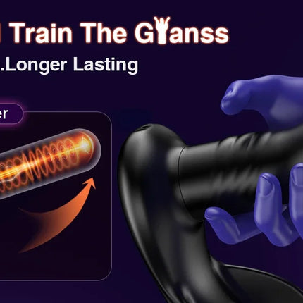 Prostate Massager Anal Plug with 9 Tension Shock Flapping Thrusting Vibrating Butt Plug APP Control Male Vibrator Adult Sex Toys