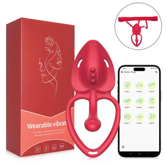 Wearable Panty Vibrator Vibrating Penis Cock Ring APP Remote Control Vibrators Clitoral Stimulator Adult Sex Toys for Women Men