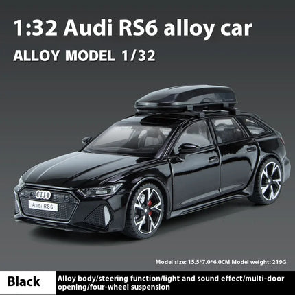 1:32 Audi RS6 Quattro Station Wagon Alloy Metal Diecast Vehicles Car Model Sound & Light Holiday Gifts For Friend Hobby Collect