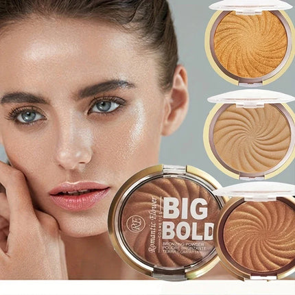 3-color powder brightens the face,bronze color pressed powder, waterproof and high gloss makeup,brightening wheat pearl powder