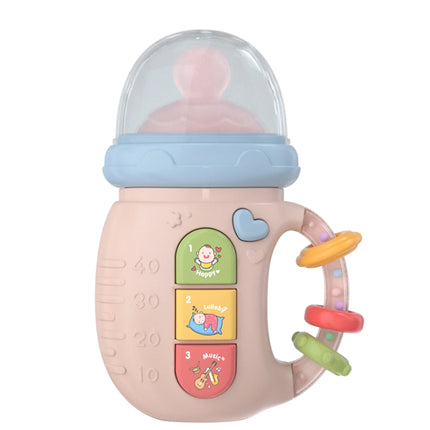 Baby Accessories Baby Bottle Newborn Soft Teething Bottle Rattle Bell Early Education Soothing Toy Light Music Toys for Children