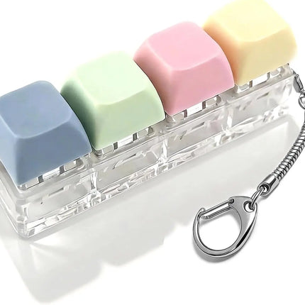 4 Keyboard Finger Keyboard Keycap Stress Relief Fidget Keychain Gadget Key Button Decompression Toy Adult