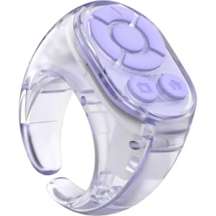 Transparent Scrolling Ring Remote for TikTok YouTube Instagram Video Scroller Page Turner Clicker Bluetooth Camera Shutter