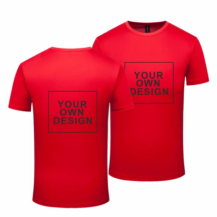 Quick Dry Round Neck T-shirts Gym Shirt Cheap Solid Color Short Sleeve Tee Personal Company Group Logo Custom  Print Embroidery