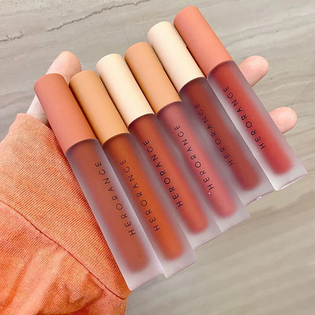 HERORANGE Velvet Matte Lip Mud Glaze - Long-Lasting Non-Sticky Waterproof Lipstick Easy to Apply Non-Smudging