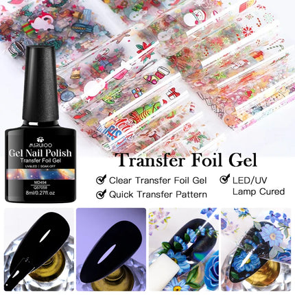 8ml Transfer Foil Gel Nail Polish Semi-Permanant Varnish For Adhesive Sticker Nail Glue Soak Off UV LED Gel Nail Art Decorations