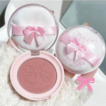 Wish Bow Cute Blusher Lasting Not Easy to Fly Powder Pink Blush Face Brighten Shading Rouge Rubor Korean Dupes Makeup Cosmetics