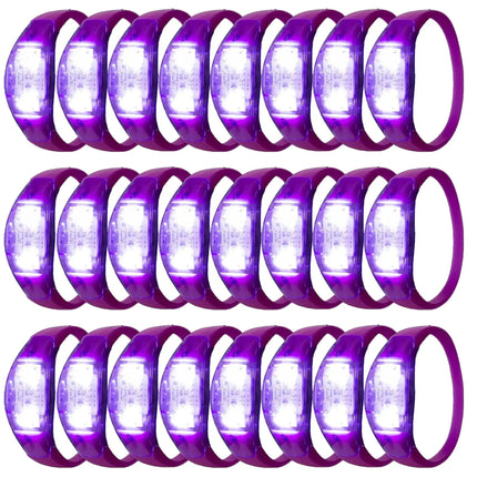 12-240Pcs LED Glow Bracelets Sound Activated Light Up Bracelets for Adults & Kids with Flashing LED Strobe for Night Events
