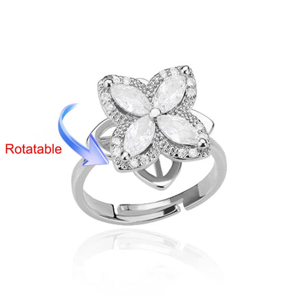 Four Clover Rotating Anxiety Rings for Women Gold Color Adjustable Stainless Steel Wedding Ring Aesthetic Jewelry Gift anillos