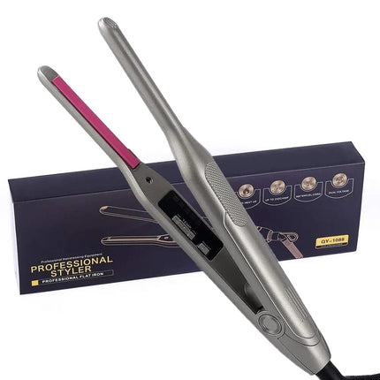 Mini Hair Straightener Curler For Short Hair Titanium Plate Beard Thin Pencil Flat Iron Travel Dual Voltage Hair Styling Tools