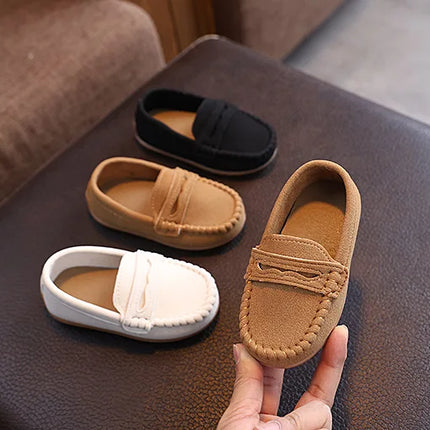 Children Moccasin Shoes Boys Flats Loafers Non-slip Tassels Cute Kids Casual Leather Shoes Soft Slip-on Pleated Solid Color 2025