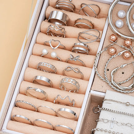 91 Pcs Elegant Vintage Jewelry Set Vintage Multi Layered Necklaces, Dangling Earrings, Rings, Bracelet for Women Gifts 2024 New