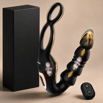 Thrusting Prostate Massager Anal Plug Male Vibrator Hands-Free Silicone Remote Control Vibrating Penis Ring Sex Toys for Men