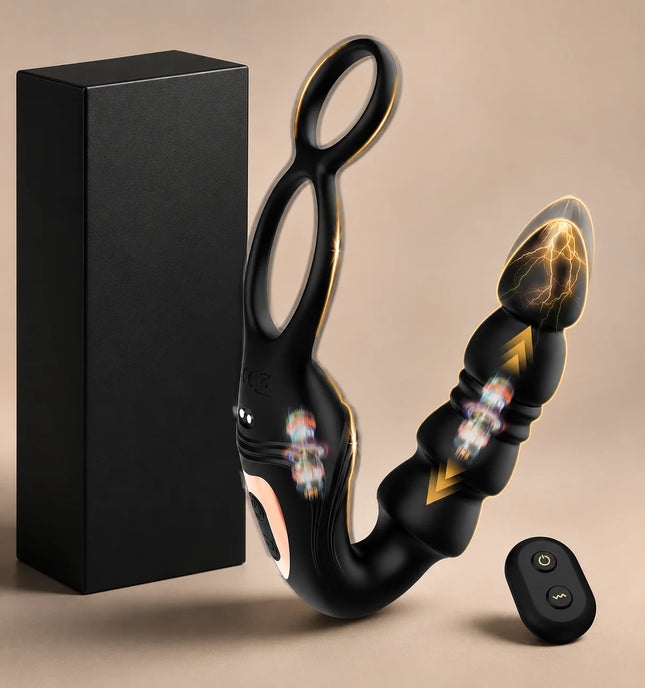 Thrusting Prostate Massager Anal Plug Male Vibrator Hands-Free Silicone Remote Control Vibrating Penis Ring Sex Toys for Men
