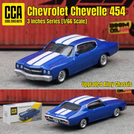 1/66 Chevrolet Chevelle 454 Miniature Model CCA 1:64 3" Zinc Alloy Toy Car Vehicle Free Wheels Diecast Collection Gift For Kid