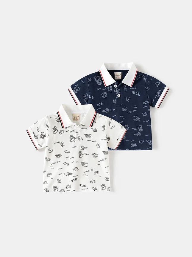 2026 Summer Cotton Boy's Polo Shirt Kids Clothes Children Top Wear Boys Clothes Short Sleeve Toddler Costumes