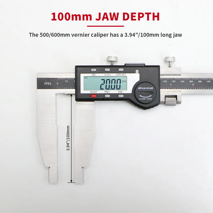 SHANHR 500/600 MM Digital Vernier Caliper Gauge Electronic Caliper LCD Micrometer Caliper Stainless Steel Measuring Tool