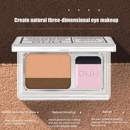 1Pc DNM Professional Women's Cosmetics Two-color Matte Lazy Eye Shadow Double Small Box Easy Carry Eyeshadow Tray for Makeup
