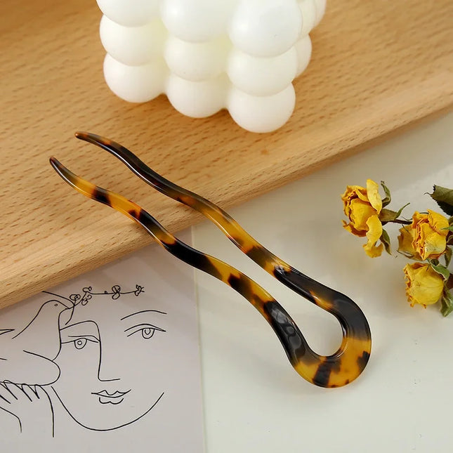 1 Pcs Classic Retro Style Hawksbill Color Acetic Acid Plate Hairpin Ladies Hair Accessories