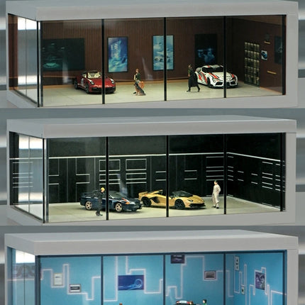 1/64 Garage scene Model Scene with Light Version Simulation Model Scene Decoration Collect (Excluding dolls and car models)