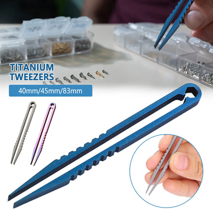 EDC Gear Mini Tweezers Wear-resistance Eyebrow Tweezers For Hiking Titanium EDC Tweezers Hand Tools