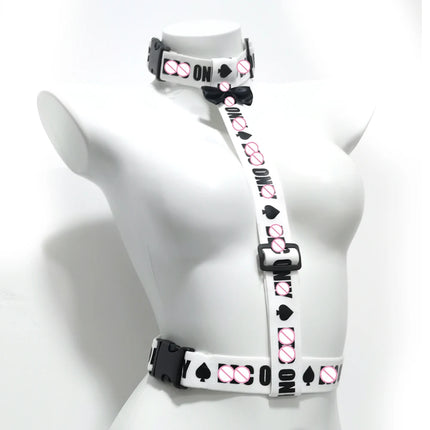 Spade Pattern Flirtatious Collar Waist-Integrated Collar Body Harness SM Gear Adult Sex Toys for Couples Extreme Sex Games 18+