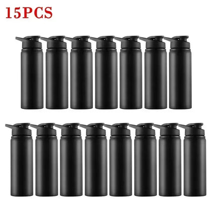 15PCS Portable Stainless Steel Bicycle Water Bottle Straight Drinking Outdoors Sports Travel Kettle Metal Water Bottle