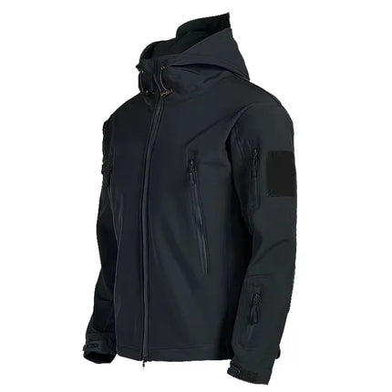 2024 Fall And Winter New Men's Tactical Jacket Sharkskin Soft Shell Windproof Waterproof Jacket Multi-Pocket Warm Men's Clothing