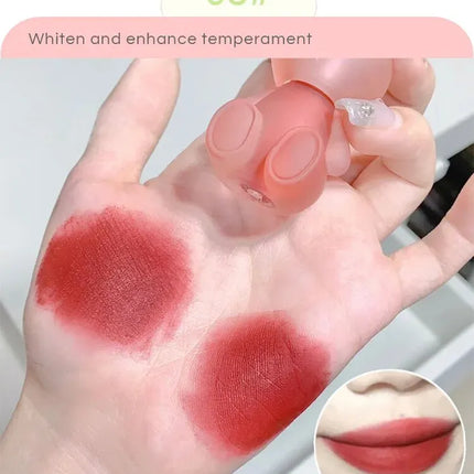 Cute Bunny Lipgloss Matte Velvet Lip Clay Long-lasting Color Non-drying Gege Bear Rabbit Lip Glaze