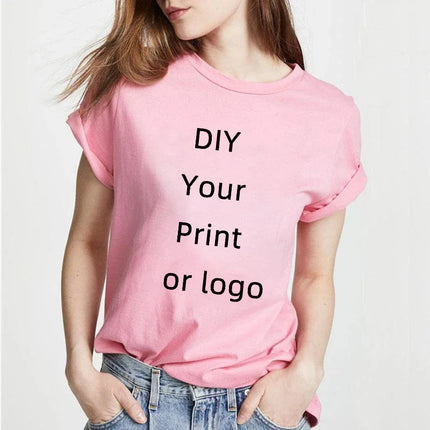 Summer DIY Your Print or Logo Men's T-Shirt Harajuku Casual Customization T-shirt Women's Tops Clothes Short Sleeve Tee Female