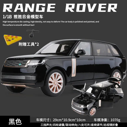 1:18 SV 2022 Alloy Car Model Toy Diecast Metal With Sound & Light Rubber Tire SUV Off-road Vehicle for Gift