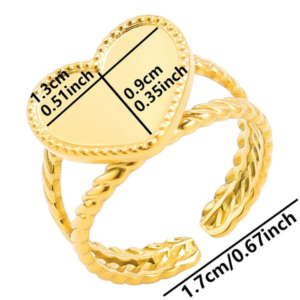 6pcs/lot Gold Plated Stainless Steel Base Rings Settings DIY Blank Knuckle Rings for Women Jewelry Charms Never Fade Wholesale