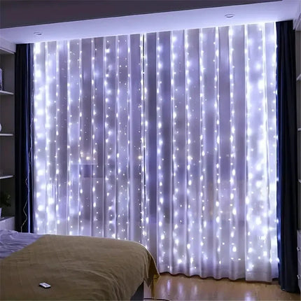USB Curtain String LampParty Birthday Wall Decoration Garland Wedding Fairy Light 3/6M LED 8 Mode Christmas Light Holiday Decor