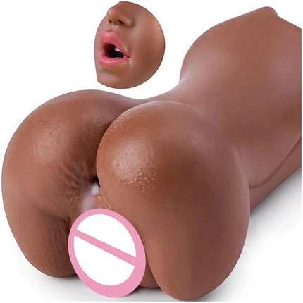 Realistic 3 in 1 pocket male masturbator, oral sex toy, male masturbator with realistic 3D design of mouth, vagina and narrow an