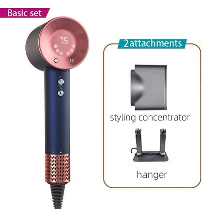 Professional Hair Dryer High Speed Negative Ion 110000rpm Hair Dryer 1500W Professional Hair Care with LED Temperature Display