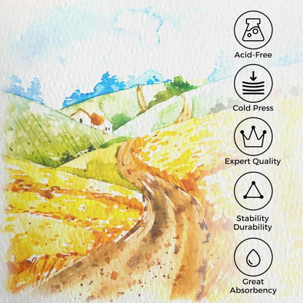 Watercolor Journal 2-Pack, 5.5x5.5 Square, 48 Pages Each, 230gsm, Gray & Blue Cover